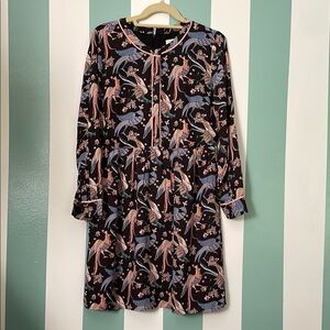 LOFT Black Floral Dress